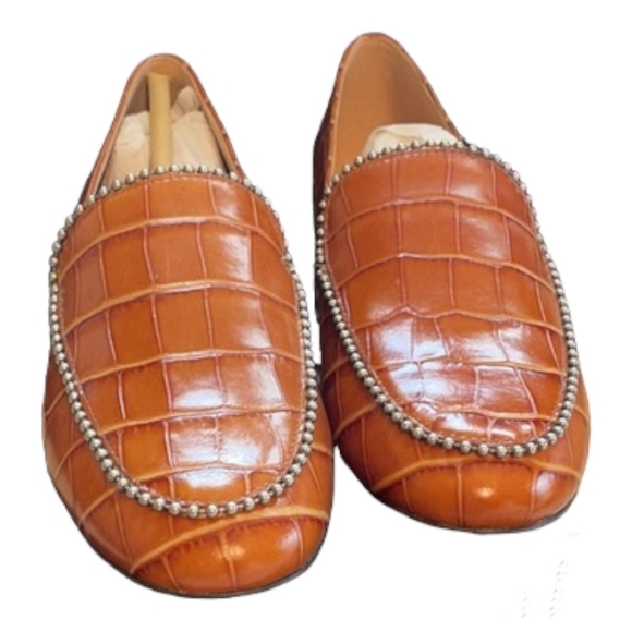 COACH- Women's Harper Croc-Embossed Bead Embellished Loafers - Picture 3 of 5